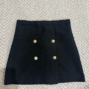 H&M Black Mini Skirt with Gold Accents